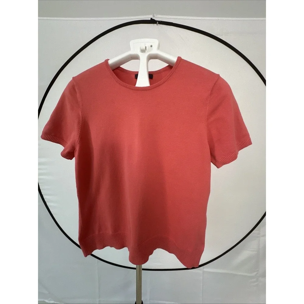 Lands' End  Women's Sz Large(14-16) Crewneck   Sweater Top Vibrant Coral